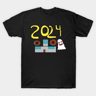 pixel art 2024 paranormal donut graduation T-Shirt